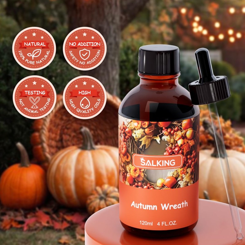 Autumn Wreath Fragrance Oil, Premium Essential Oils for Diffuser