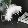MWOOT Feather Hair Band, 1920s Fascinator Headpiece for Women, White