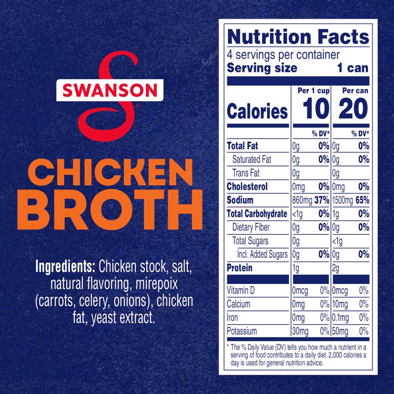 SWANSON S Chicken Broth, 14.5 oz Can (Pack of 4)