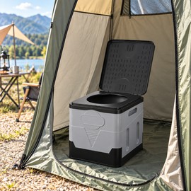 Portable Folding Toilet for Camping & Car Travel – Compact PP Design with Lid for Road Trips, RVs and Outdoor Use