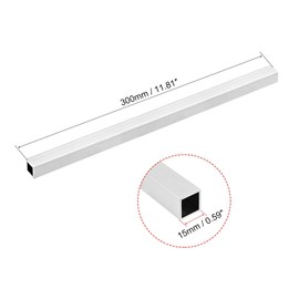 TA-VIGOR 2Pcs 6063 Aluminum Square Tube, 15mm x 15mm x 1.5mm Wall Thickness 300mm Length Seamless Straight Pipe Rectangular Tubing for Industrial Housing Construction