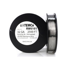 TEMCo Kanthal A1 wire 32 Gauge 2500 Ft Resistance AWG A-1 ga