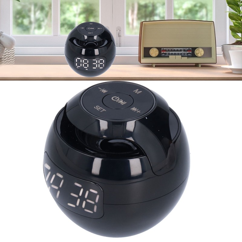 Multifunctional Bluetooth 5.0 Alarm Clock Speaker Rechargeable Ball Shape Portable