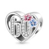 GNOCE Celebration 60th Birthday Heart Charm 925 Sterling Silver Bead