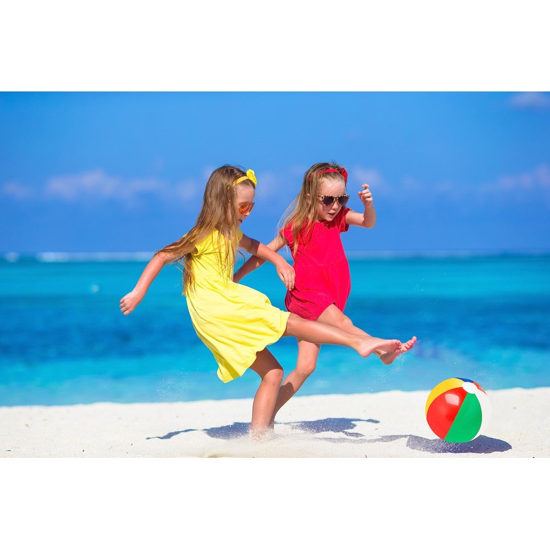 12" Rainbow Colored Party Pack Inflatable Beach Balls - Beach
