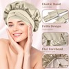 Champagne Mulberry Silk Sleep Cap with Elastic Band, Non-Slip Headwear,