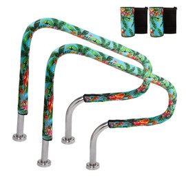 2Pcs Pool Handrail Cover,8 Feet Swimming Pool Hand Railing Covers with Zipper,Slip Resistant Rail Grip Covers for Swimming Pool Hand Railing,Neoprene Zippered Pool Handrail Cover (Colorful, 8ft)