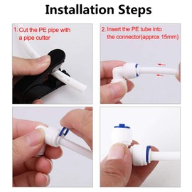 sourcing map Quick Coupling Water Filter Pipe Fittings Water Filter Connection for RO Reverse Osmosis System Angle, 1/4 Inch Pipe Outer Diameter Pack of 5