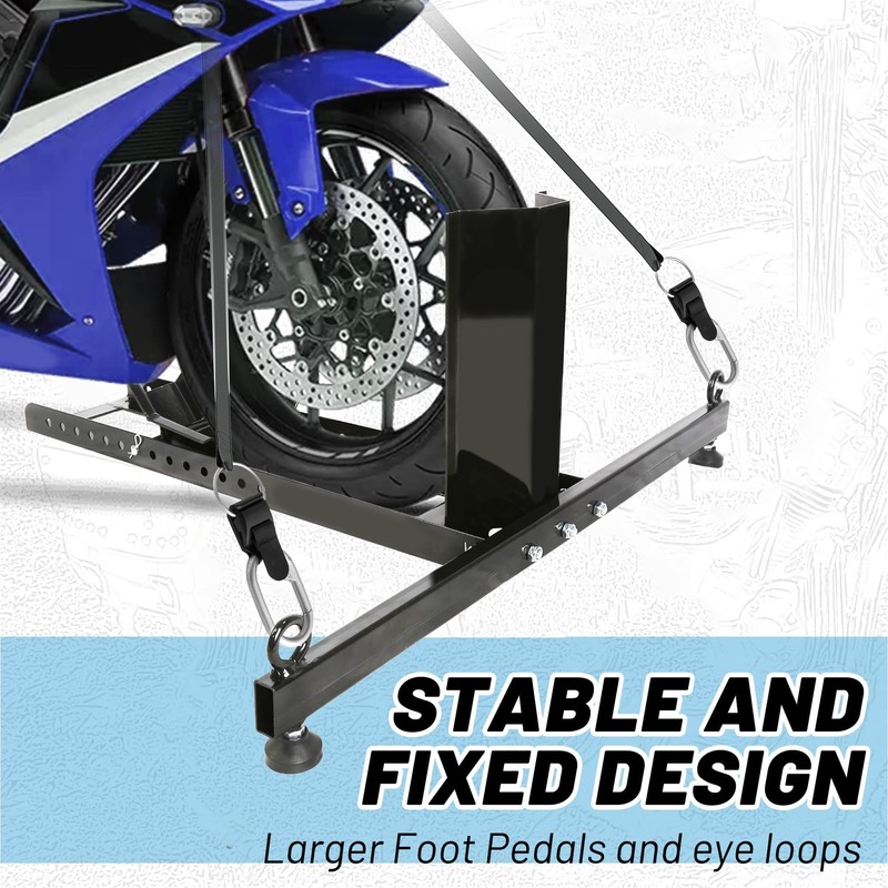 KUAFU Motorcycle Wheel Chock Stand Upright 1800 LBS, Wide Range