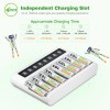 EBL 8 Slots LCD Rechargeable Battery Charger For Ni-MH Ni-Cd