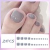 Ceboic Pack of 24 Grey Glue-On Toenails, French Short Square