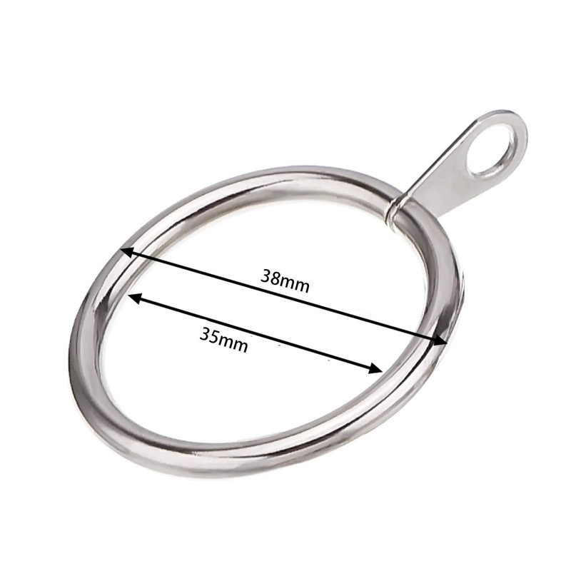 Metal Curtain Rings, 25 Pack 35mm Internal Diameter Silver Curtain