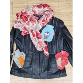 Hugo Frosch Mini Hot Water Bottle 0.2 L Velour Cover Coral Seal