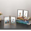 Silver 4x 6'' Double Hinged Floating Frame, For Photo Sizes