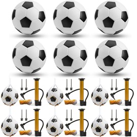 DHYLRICHER 6 Pcs Deflated Soccer Ball Bulk with Pump Size 3 Sport Soccer Ball Training Ball for Adult Soccer for Game Match Birthday Party Gift