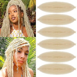 FFDDear 6 Packs Pre-Separated Springy Afro Twist Hair 24 Inch Spring Twist Hair Blonde Marley Twist Crochet Braiding Hair for Soft Locs Hair Synthetic Hair Extensions for Women (24Inch,613)