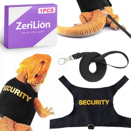 ZeriLion Bearded Dragon Harness & Leash Kit, Escape-Proof Adjustable Lizard Lead for Walking, Fun Costume Accessory