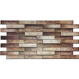 Antique Ceilings Plastic Vinyl Backsplash and Wall Panels Glue-up - 39"x19.5" Panel (Walnut Wood)