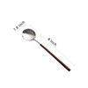 Ouliget Retro Wooden Handle Spoon,Stainless Steel Serving Tablespoons,Wooden DinnerSpoon,Silver Silverware