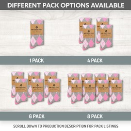 No Cold Feet Fun Colorful Novelty Socks for Men for Dress Casual Formal Groomsmen Wedding, Pink and Grey Argyle, 2-Pack