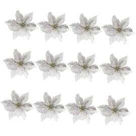 12piezas Adornos Navideños Flor del Árbol De Navidad Accesorios para Fiestas Decoración Hogar y Fiesta