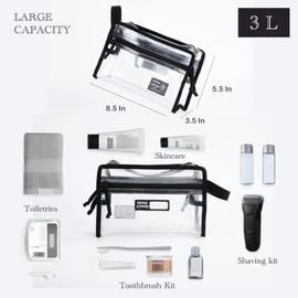 Rough Enough Clear Toiletry Bag for Storage of Toiletries Makeup Cosmetic Shaving Kit Men and Women Travel Essentials