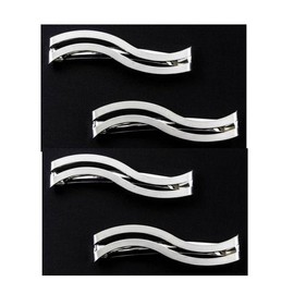 Mytoptrendz® 2 Pair Slim Barrettes Hair Clips Thin Hair Slides Grip Girls Women Classic Hair Accessories (S CUT Style 1- Silver)
