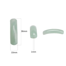 BEADIA Natural Curved Green Aventurine Stone Beads 36x10mm 4pcs for DIY Bracelet Jewelry Making