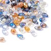 Craftdady 100Pcs Teardrop Crystal Glass Beads Colorful Electroplate Top Drilled