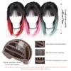 Pelucas Corta Mujer, Peluca con Fleco y Mechas, Cabello Sintético