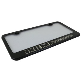 Au-Tomotive Gold, INC. Hemi Powdered Notched Black Stainless Steel License Plate Frame, 12" W x 6" H