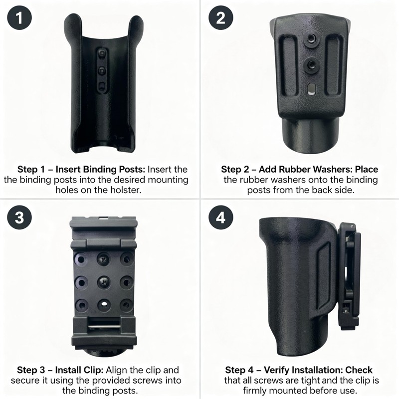 HoldMyGear Belt Clip Flashlight Holder – Compatible with Olight Marauder