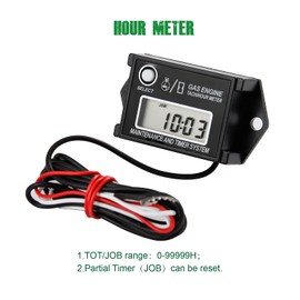 Yooreal Digital Small Engine RPM Gauge Meter Tachometer,Waterproof for ATV Garden Tractor Motor Grader Log Splitter Compressor Dirt Bike Motorcycle Marine Snowmobile