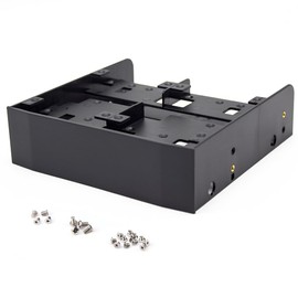 2.5/3.5 HDD/SSD to 5.25 Floppy Drive Bay Mounting Bracket, Fits 6 x 2.5 HDD/SSD or 2 x 2.5 HDD/SSD + 1 x 3.5 HDD, Supports 7mm - 15mm 2.5 HDD