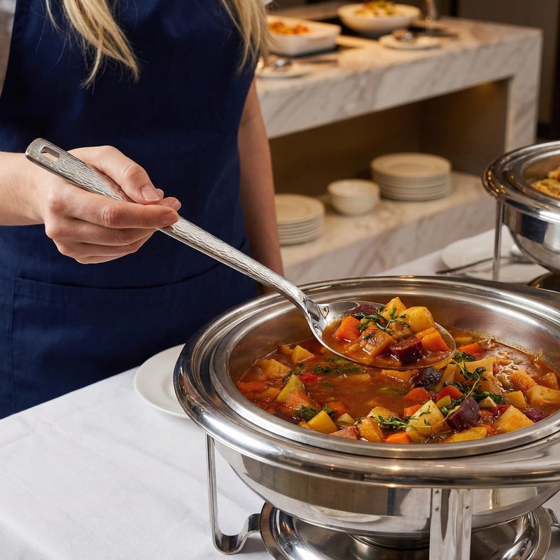 4 Pack Stainless Steel Serving Spoons, 12 Inch Large Buffet