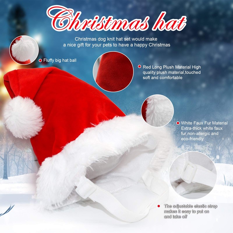 Rypet Dog Santa Hat and Scarf - Christmas Dog Costumes