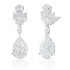 JanKuo Jewelry Silver Plated Cubic Zirconia Dangling Clip On Earrings