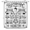 LIGHTINHOME Funny Toilet Rules Shower Curtain 72Wx72H Inches Black White