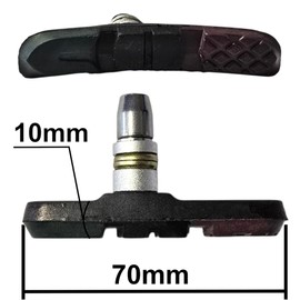 cyclingcolors 4X Fahrrad Bremsschuhe 70mm für Mixt nass Regen trockenheit für V-Brake Felgenbremse Fahrrad Bremsbeläge mit Bolzen Gewinde Befestigungsmaterial