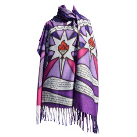 The Advent Scarf - Purple Stained Glass Bible Scripture Warm Holiday Scarf - Christian Christmas Gift