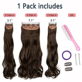 Black To Platinum Grey Hair Extensions 3 PCS Set 20" 180g Wavy Invisible Adjustable Full Head Not Heavy But Easy To Use Full Head Hidden Crown Black Clip in Hair Extensions