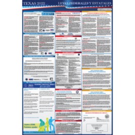 2022 Texas State and Federal Labor Laws Posters Combo Spanish & English Versions - OSHA Workplace Compliant 24" x 36" - All in One Required Posting - Laminated (2 Pack)