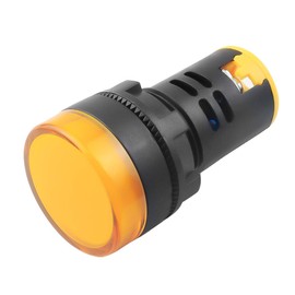 12V/24V/110V 20mA Energy Saving LED Indicator Light Mounting Hole Size 22mm (7/8 Inch) Green Yellow Red Blue White (24V) 10 Pcs (Yellow, 24V)