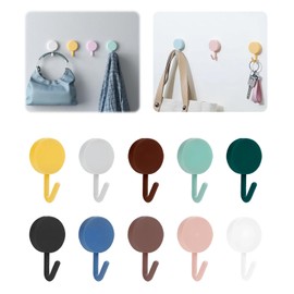 Selbstklebende Wandhaken, 10 Stück Kleine Klebehaken Küche, Wandhaken Selbstklebend Bunt ohne Bohren oder Nägel, für Badezimmer, Küche, Decke, zum Aufhängen, Wand, Tür, Bademantel, Handtuchhalter