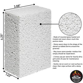 Better Grillin Scrubbin Stone Grill Cleaning Brick Block | Griddle Stone | Grill Stone Cleaning Block | Barbecue Grill Cleaner for BBQ, Griddle, & Racks