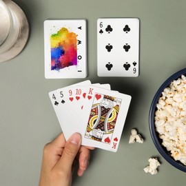 Lantern Press Iowa, State Abstract Watercolor (52 Playing Cards, Poker Size Card Deck with Jokers)