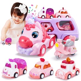 iKidiki Spielzeug ab 1 2 3 4 5 6 Jahre Mädchen, LKW Spielzeug Geschenk 1-6 Jahre Mädchen Einhorn Geschenke für Mädchen Auto Spielzeug Kinderspielzeug ab 1-6 Jahre Geburtstagsgeschenk für Mädchen