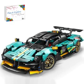 YILETKC Teichnik Sport Car Building Blocks Set, 1:14 Scale Champions Aston Martin Valkyrie Car Model, 982PCS MOC Super Racing Car Building Kit, Vehicle Construction Toys Gift for Adults and Teens