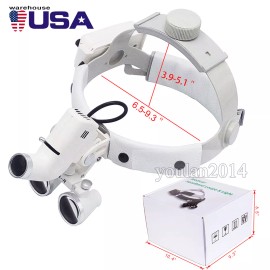 AZDENT USA STOCK 3.5X Dental Medical Surgical Headband LED Light Binocular Loup