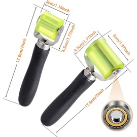 WADY 2 pcs Car Sound Deadening Roller, Automotive Car Audio Sound Application Rolling Wheel, Noise Insulation Roller Seam Roller for Noise Filter Application Heat Abatement Mat Wallpaper (Black+Green)